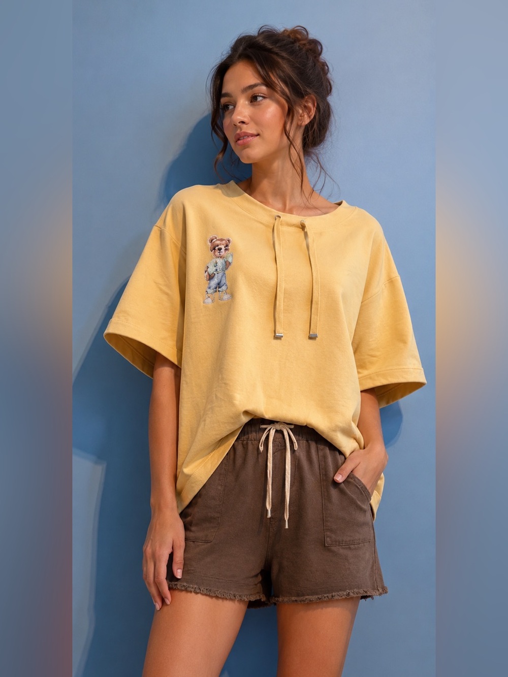 Olsen Mastered Cute Graphic Short Sleeve Top size Large
